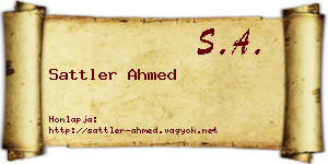 Sattler Ahmed névjegykártya